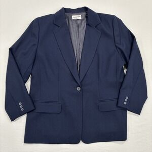 Pendleton Navy Blue 100% Virgin Wool‎ Women's Blazer Size 16W